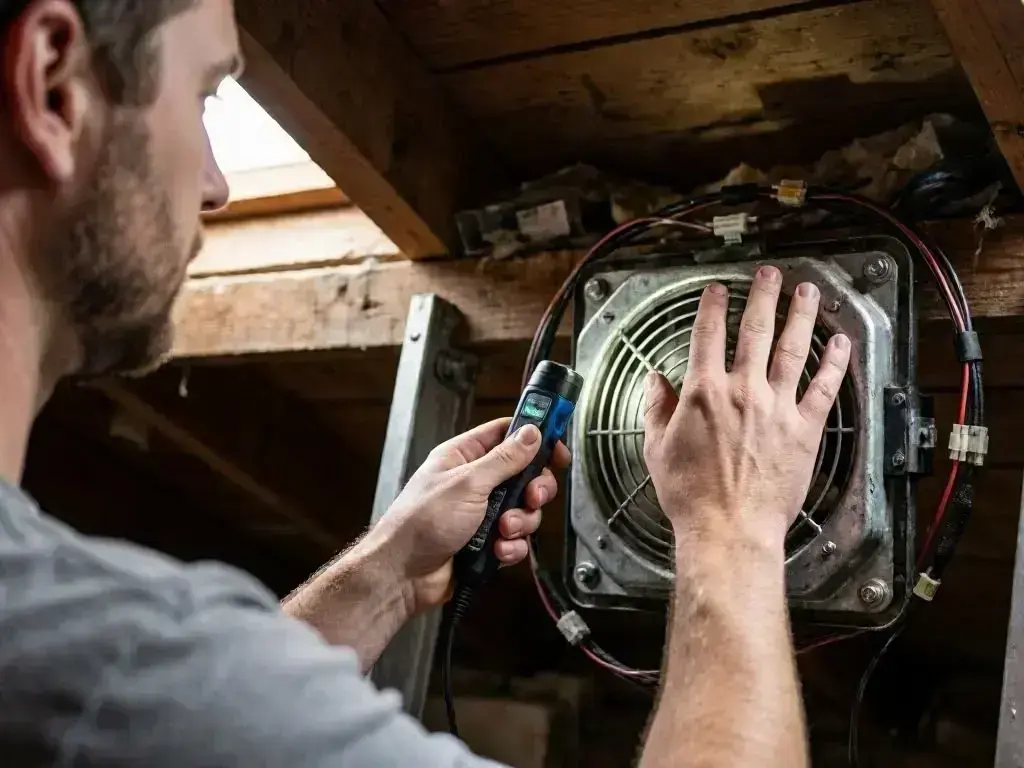 Attic fan wiring check in Cincinnati, OH