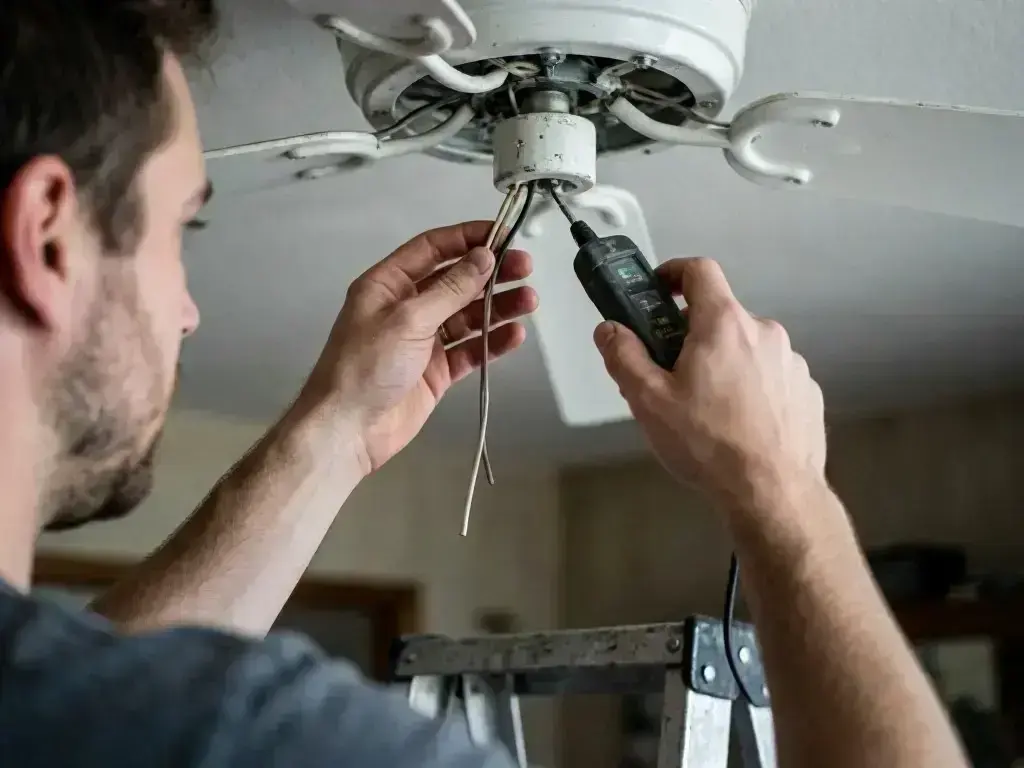 Ceiling fan installation in Cincinnati, OH living room