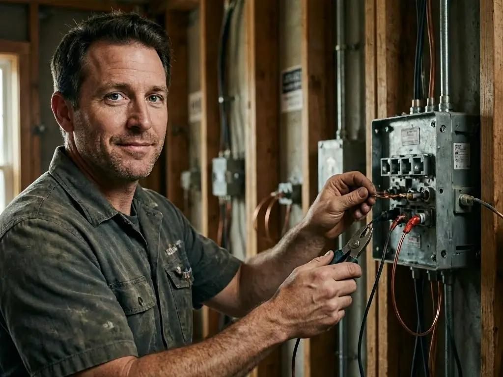 Electrician planning patio lights in Cincinnati, OH