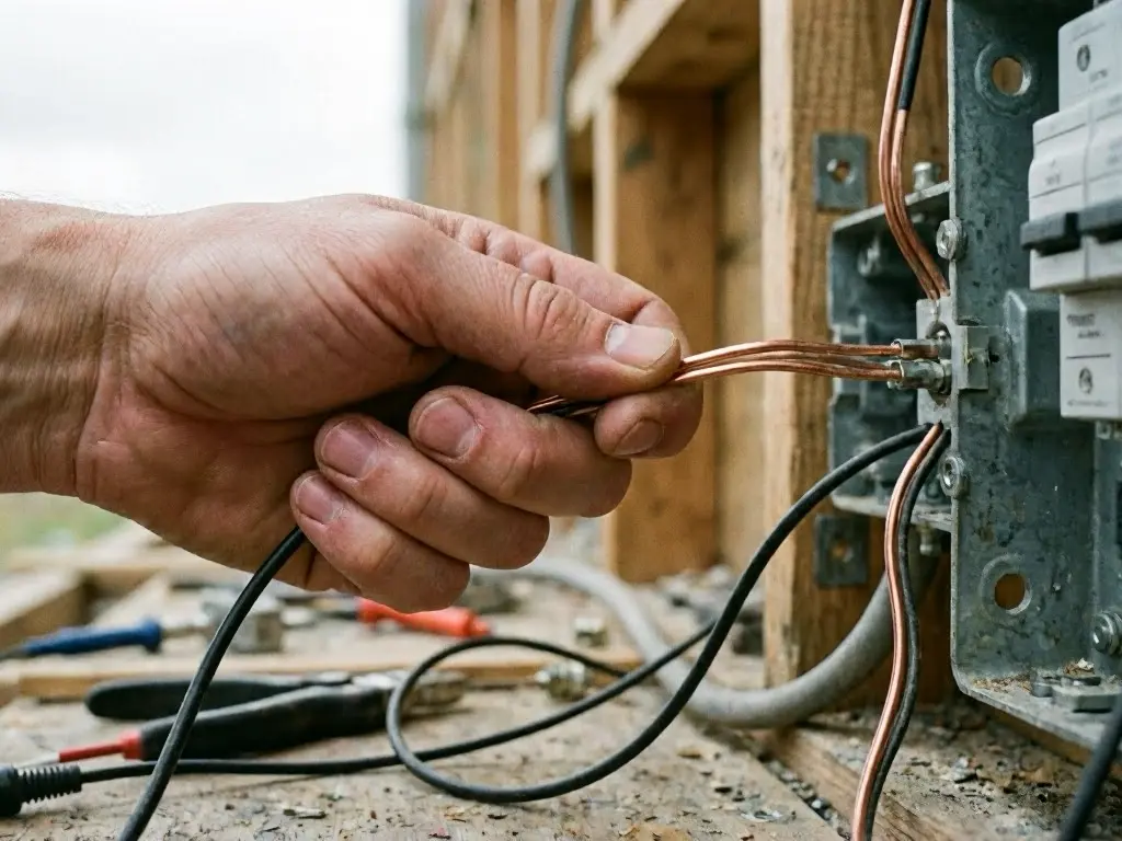 Electrician checking dimmer wiring in Hyde Park
