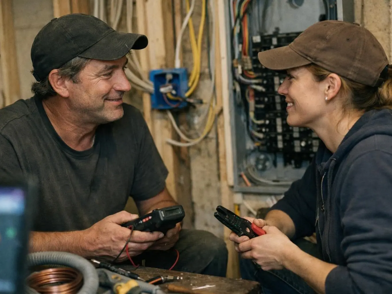 Electrician testing hardwired alarm in Over-the-Rhine