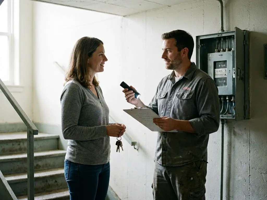 Electrician testing backup power handoff switch