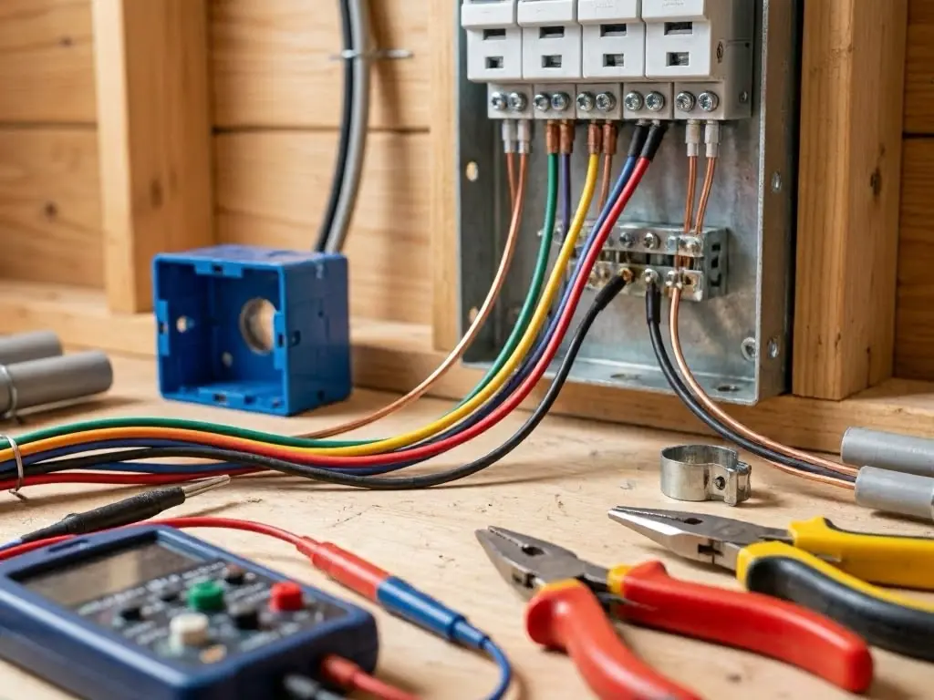 Electrician checking grounding for surge protection