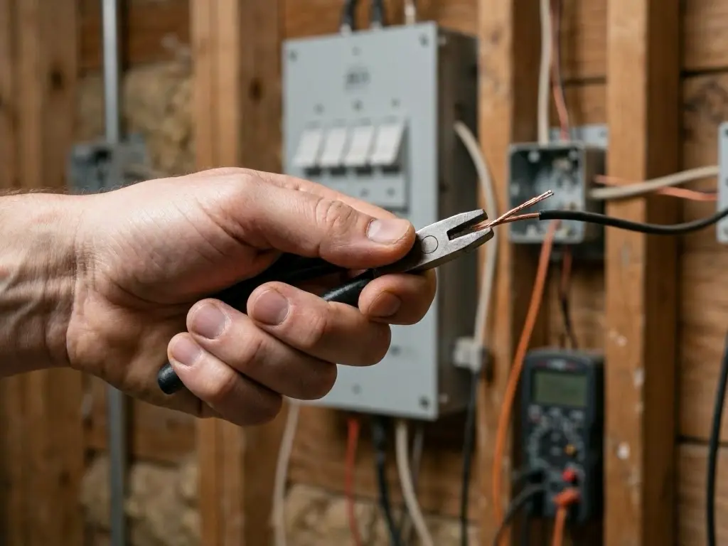 outdoor lighting repair near a Blue Ash storefront