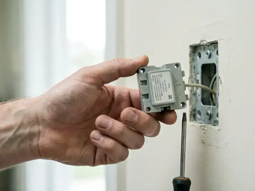 Electrician testing outlets in Over-the-Rhine
