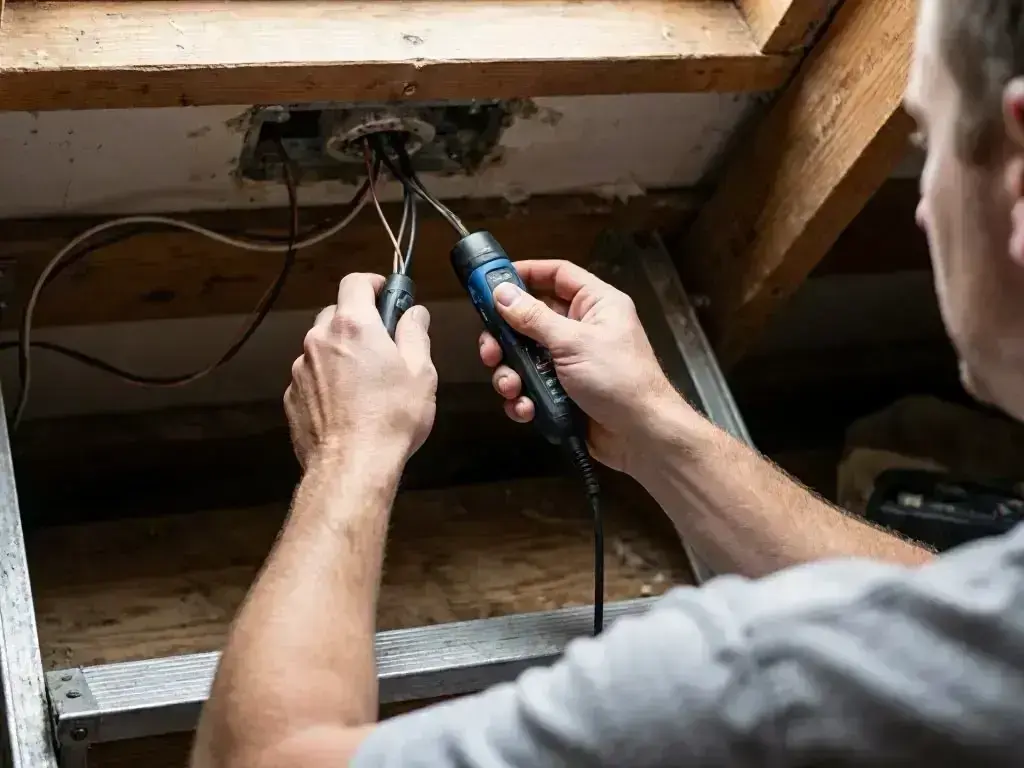Exterior lighting repair for a Fairfield storefront