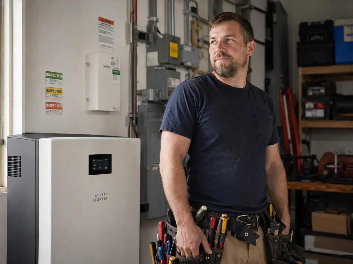 Battery storage installation planning for safe wiring, load checks, and code